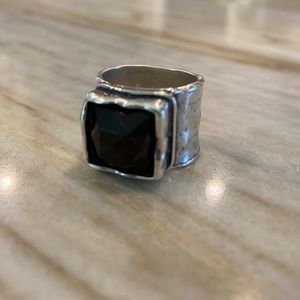 Silpada smoky quartz sterling silver ring size 7.